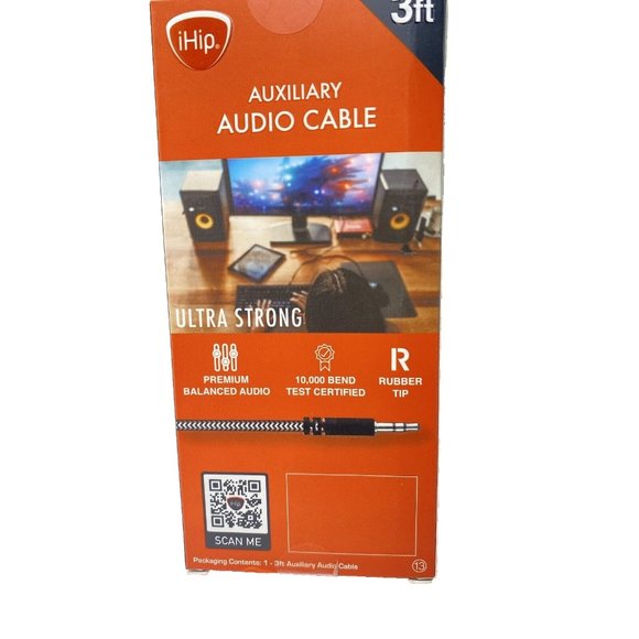 Braided Auxiliary AUX Audio Cable 3ft Brand New & Sealed in package - Picture 2 of 8